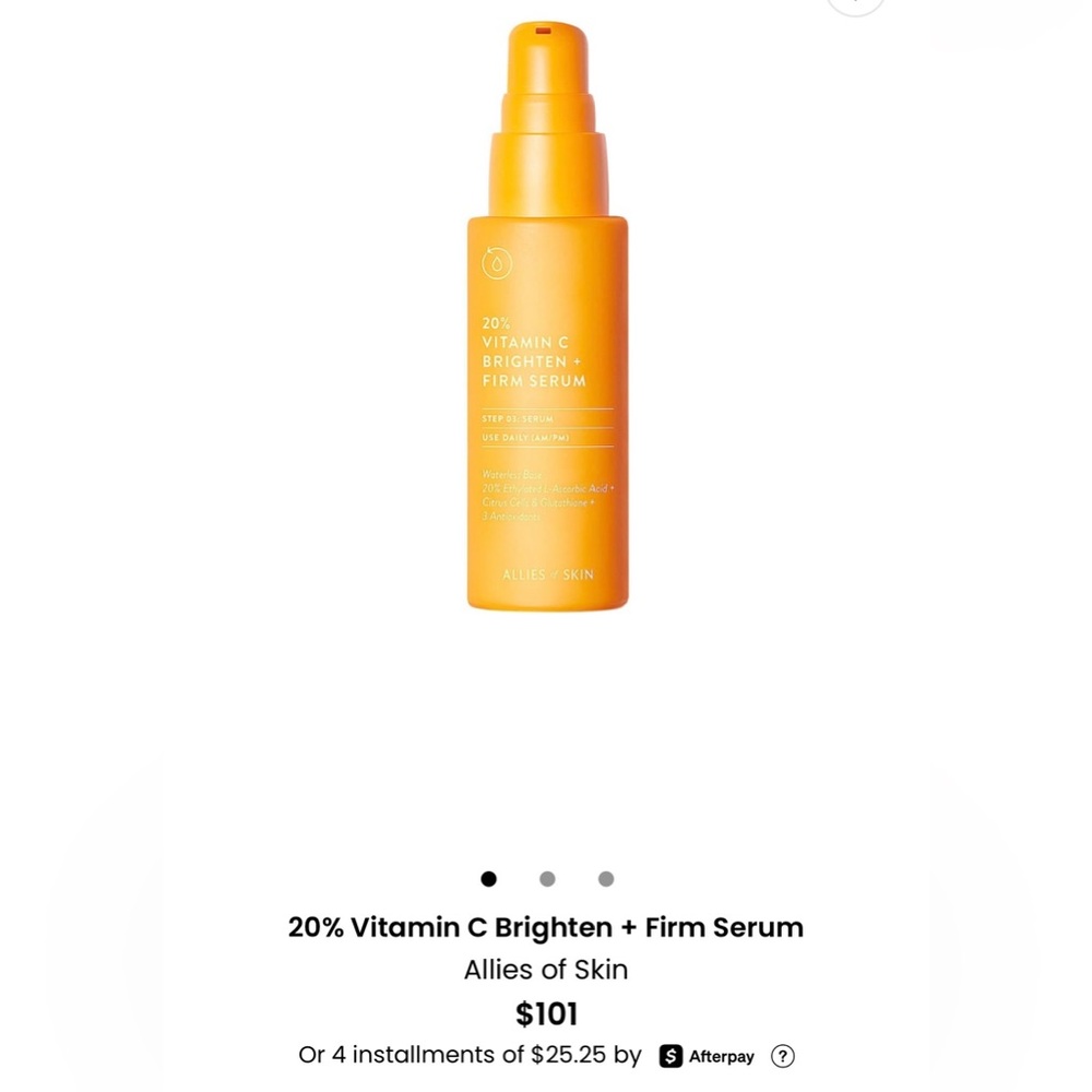 Allies of Skin Brighten + Firm Serum - Vibrant Orange - NWT